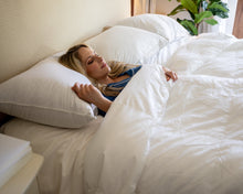Load image into Gallery viewer, "Glass Half Full" Snoozer® Sleep 50/50 Feather Pillow