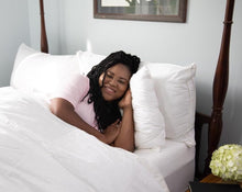 Load image into Gallery viewer, "Glass Half Full" Snoozer® Sleep 50/50 Feather Pillow